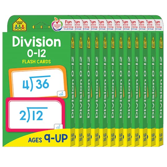 School Zone&#xAE; Division 0-12 Flash Cards, 12ct.